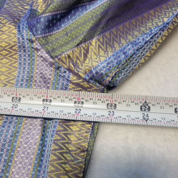 Robert Graham Limited Edition Mens Large Geometric Stripe Purple Silk 268/540 - Picture 11 of 12